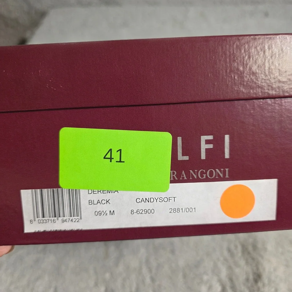Amalfi Rangoni Black Italian Leather‎ Snakeskin Wedge Gladiator Sandals 9.5M NEW